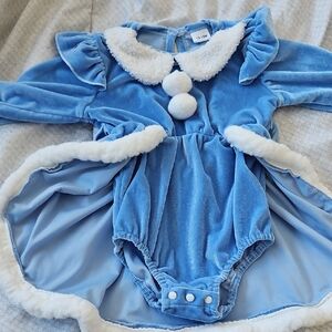 Blue and White Kids Casual Dress
